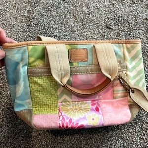 Coach spring patchwork tote